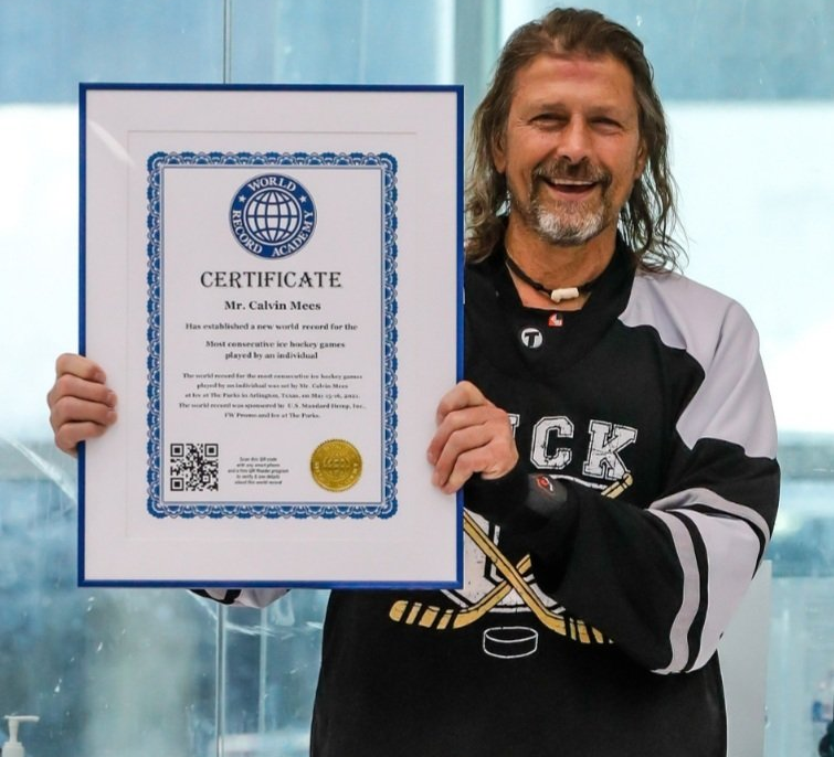 Most Consecutive Hockey Games Played: world record attempt in Arlington, Texas Most Consecutive Hockey Games Played: world record attempt in Arlington, Texas