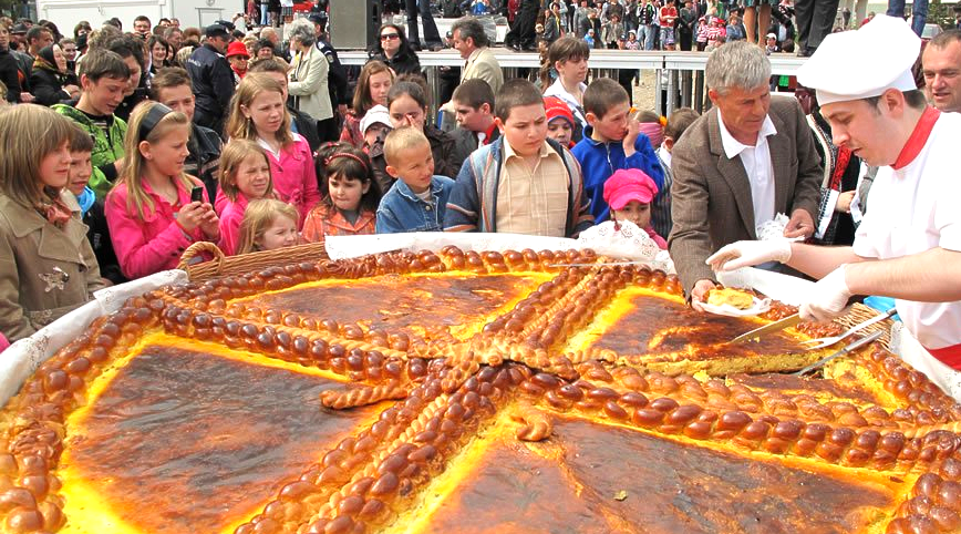 Largest Easter Bread with Cheese (“Pasca”), world record set by Radauti city 