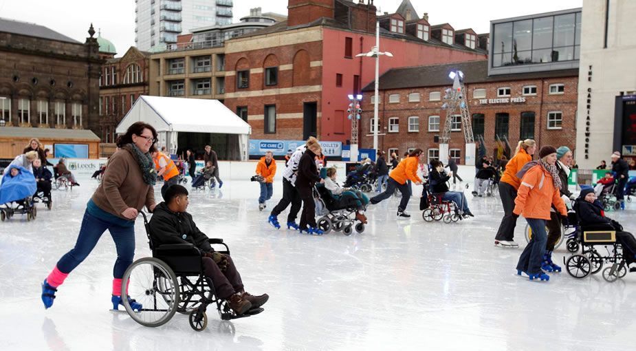 Largest gathering of wheelchair users on ice-world record set by PSI Network Leeds Largest gathering of wheelchair users on ice-world record set by PSI Network Leeds