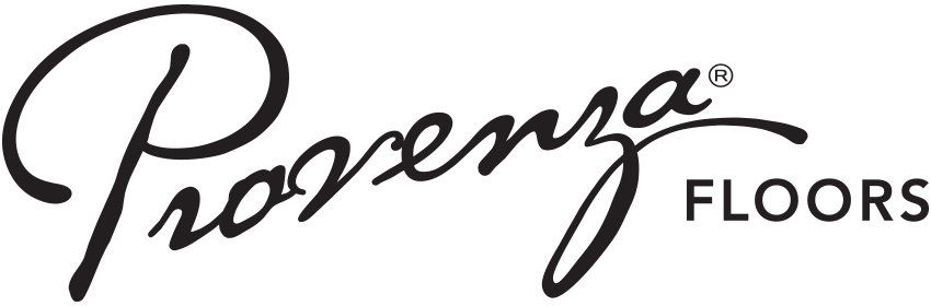 A black and white logo for a company called provence floors.