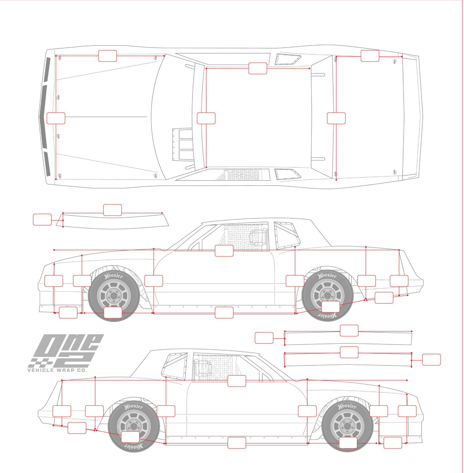 A black and white drawing of a car on a white background.