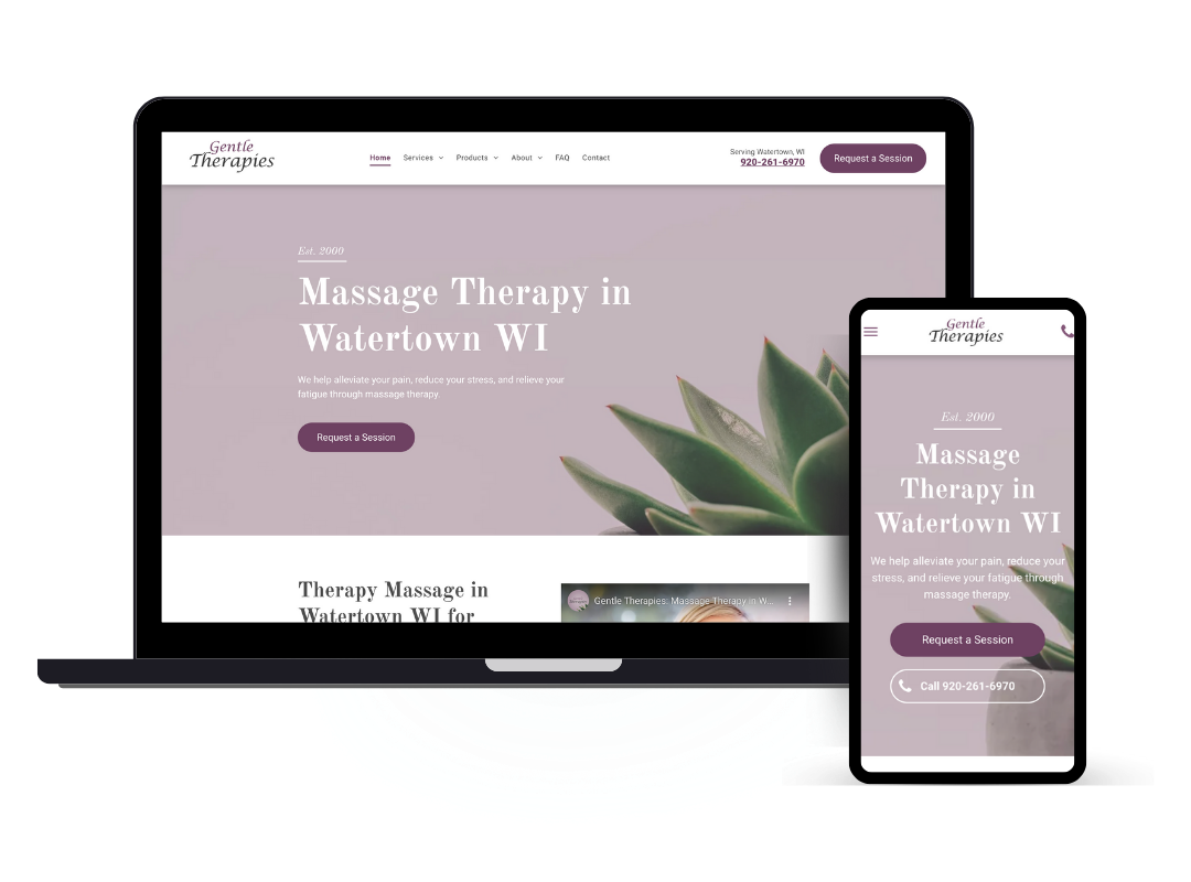 affordable custom web design - massage therapist