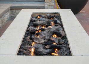 Rectangular design outdoor fire pit in Carson City Nevada