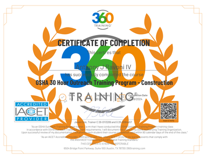 OSHA 30 Hour | Scavo Solutions