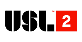 USL 2 Logo in black and red