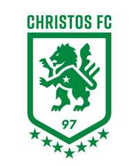 Christos FC logo in green with a lion graphic