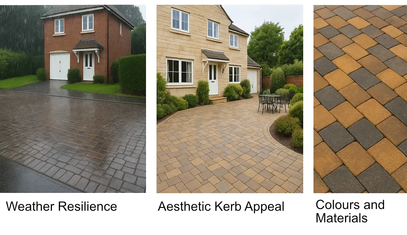 Close-up of Tegula paving blocks with textured surface