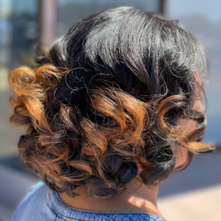half tamperd curls