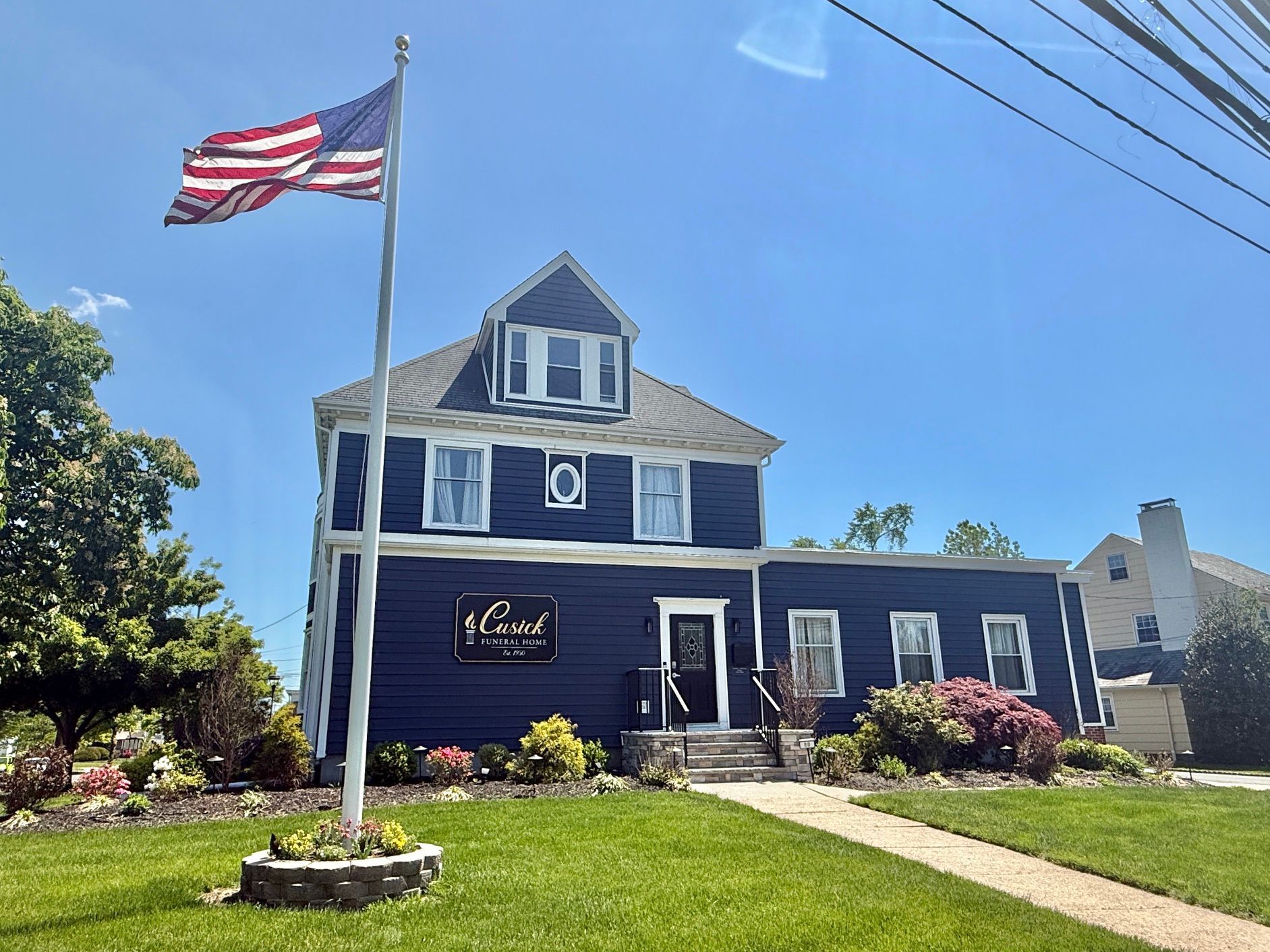 Exterior view of Cusick Funeral Home in Somerville, NJ