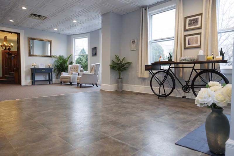 Interior and exterior photos of Cusick Funeral Home in Somerville, NJ