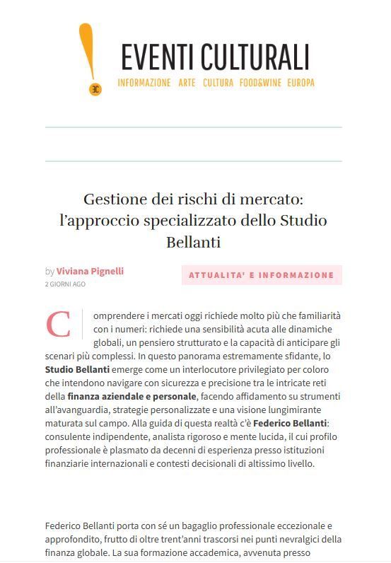 Articolo Eventi Culturali Magazine