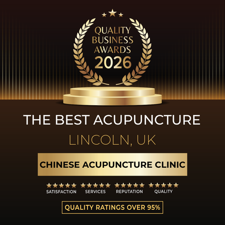 2026 Quality Business Awards badge for best acupuncture in Lincoln, UK, for Chinese Acupuncture Clinic