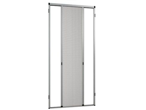 Una porta scorrevole con zanzariera.