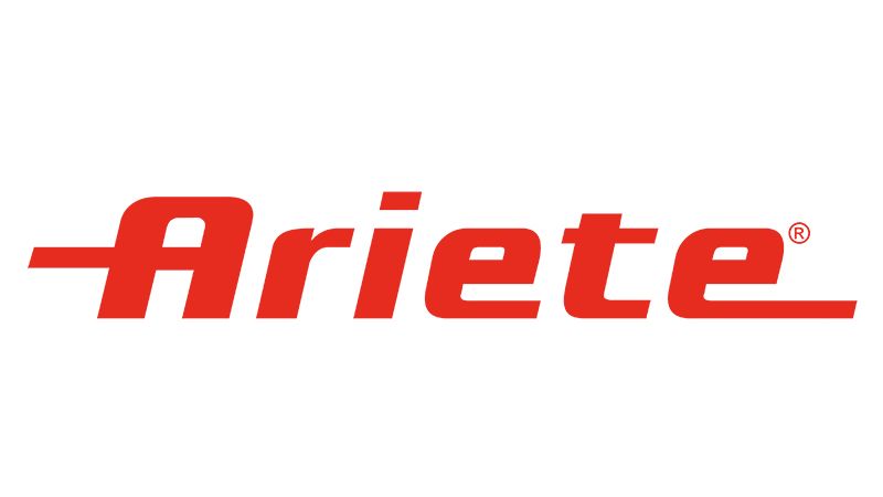 Il logo ariete è rosso e bianco su sfondo bianco.