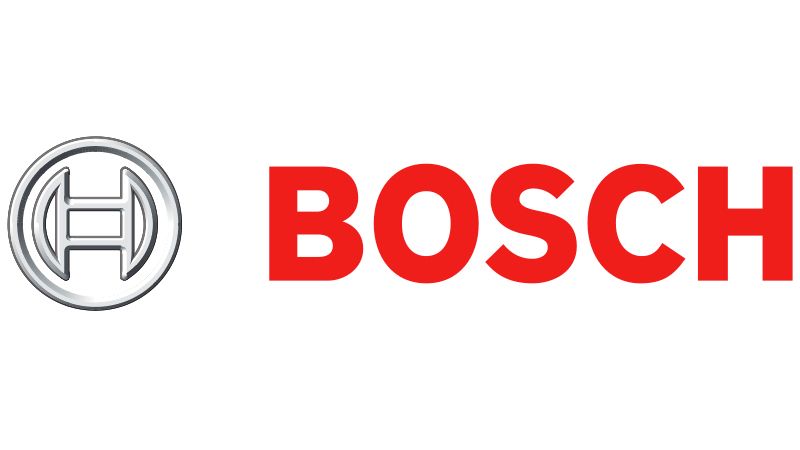 Il logo Bosch è rosso e argento su sfondo bianco.
