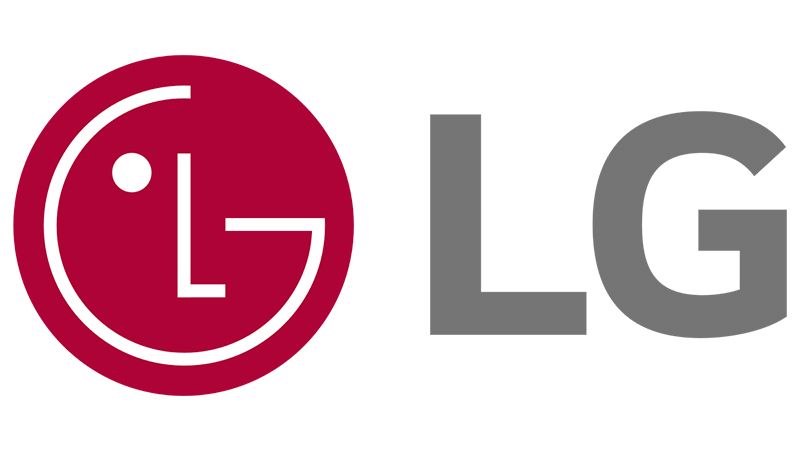 Il logo LG è un cerchio rosso con un cerchio bianco al centro.