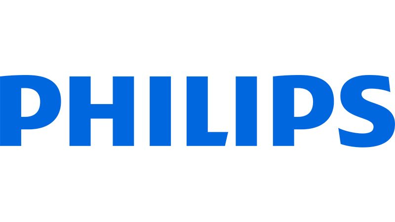 Il logo Philips è blu e bianco su sfondo bianco.