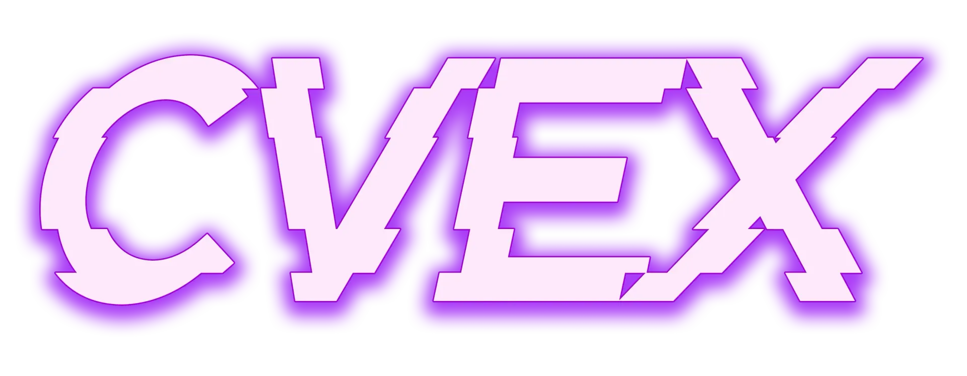 The word cvex is written in purple letters on a white background