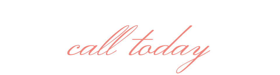 Pink cursive text reading “call today” on a white background