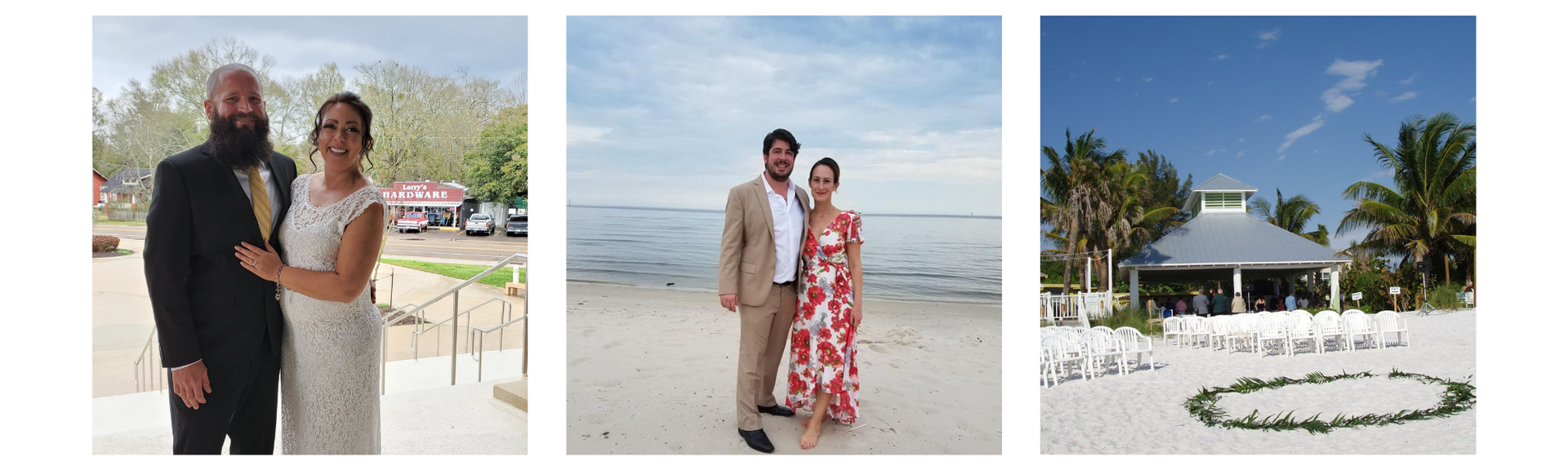 destination beach wedding collage