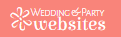 Wedding Party Websites logo in pink and white with floral icon