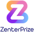 ZenterPrize logo with a colorful gradient Z icon and blue text on white background