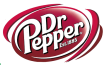 Logo Dr Pepper in rosso e bianco con la scritta