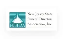 Logo for New Jersey State Funeral Directors Association, Inc. with teal emblem and text