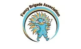 Fancy Brigade Association logo with a blue figure and sunburst inside a circular emblem