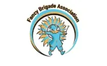 Fancy Brigade Association logo with a blue figure and sunburst inside a circular emblem