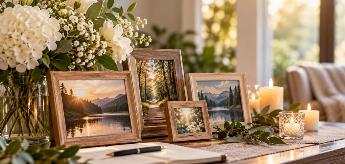 Philadelphia, PA cremations reflected through family photos, flowers, and candles