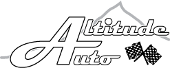 Altitude Auto logo with checkered flags and stylized italic text