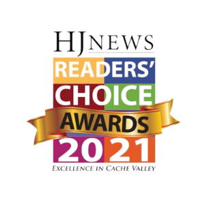 HJ News Readers’ Choice Awards 2021 logo with gold ribbon and “Excellence in Cache Valley” text