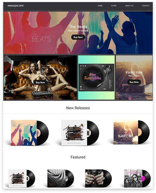 A screenshot of a website for beats records.