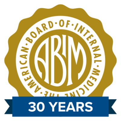 ABIM 30 years badge