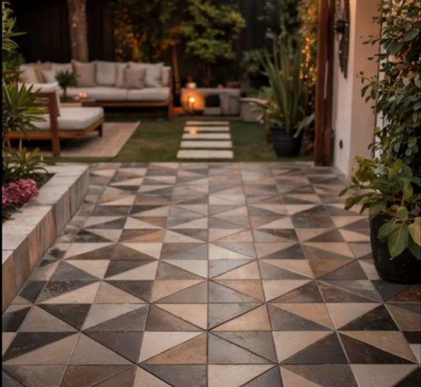 Multicolored patio pavers