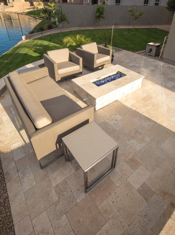 Sandstone Patio with furniture