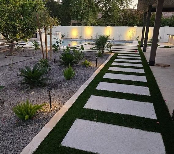 Modern Paver Patio, large concrete pads