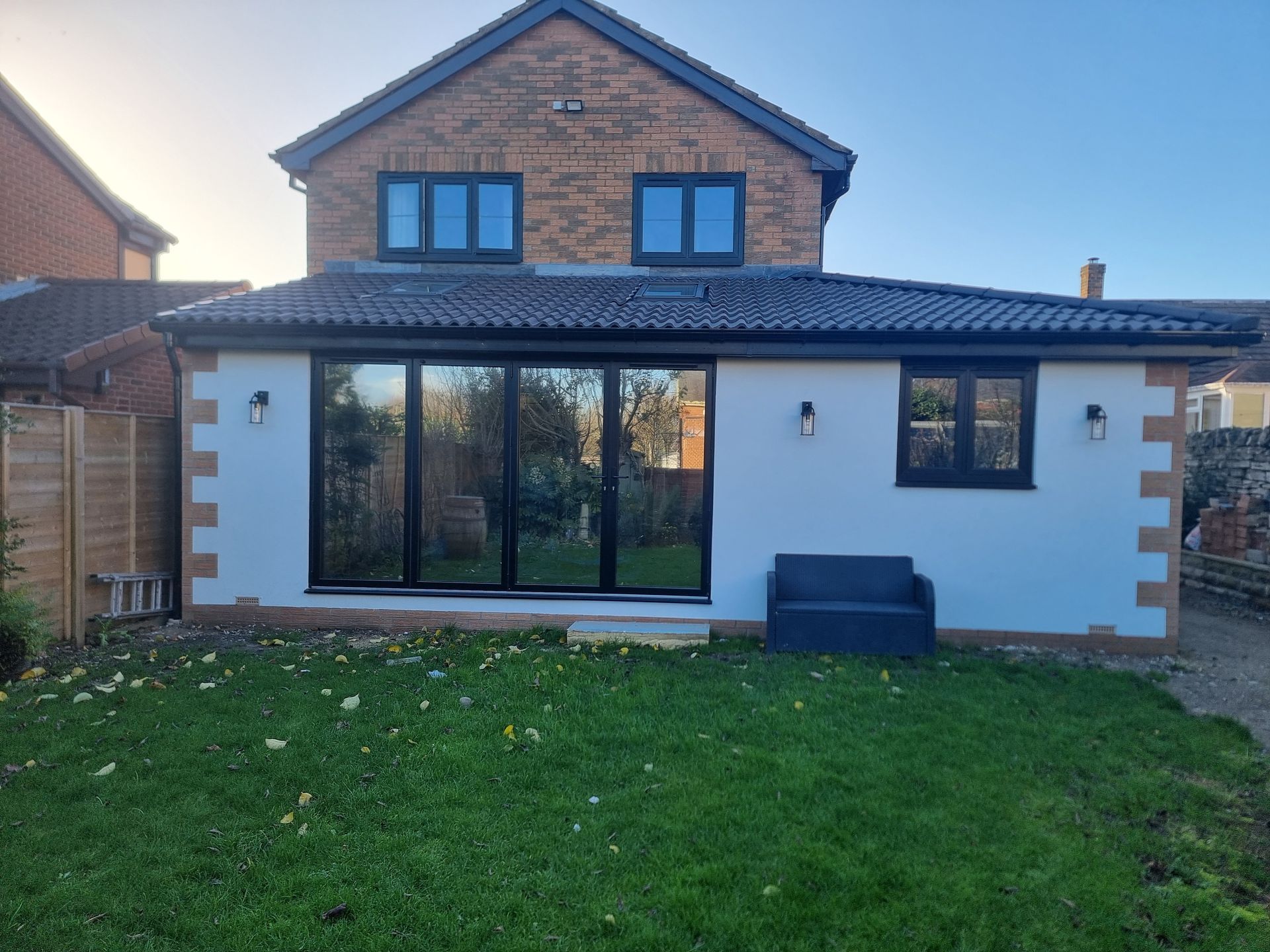bi fold doors with tinted glass