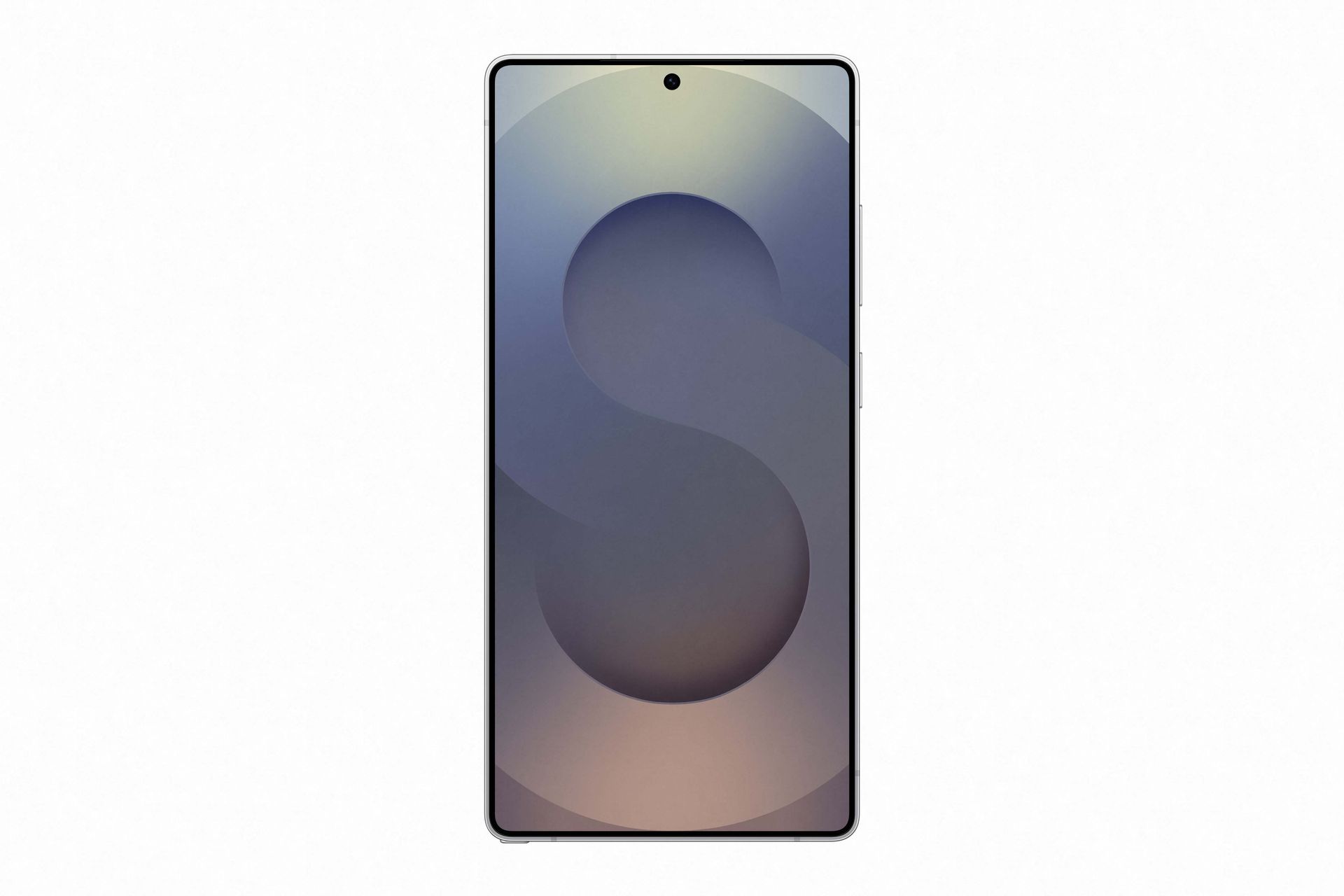 Anuncio del Samsung Galaxy S25 Ultra que muestra dos teléfonos plateados sobre un fondo azul oscuro con el texto 