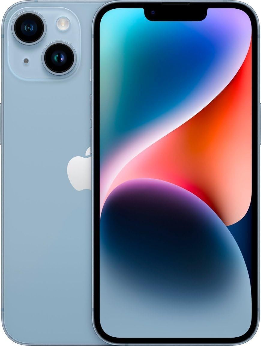 Dos iPhones negros, uno de ellos con una pantalla de degradado de colores, vistas frontal y posterior.