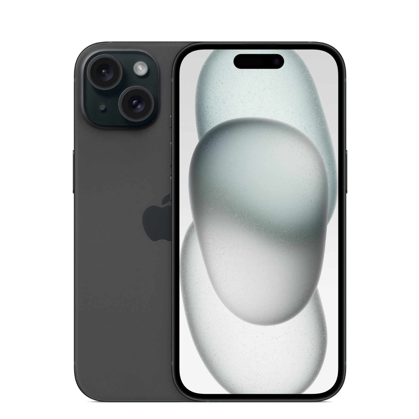 Seis iPhones en negro, blanco, verde, amarillo, rosa y coral, mostrados uno al lado del otro con una pantalla rosa.