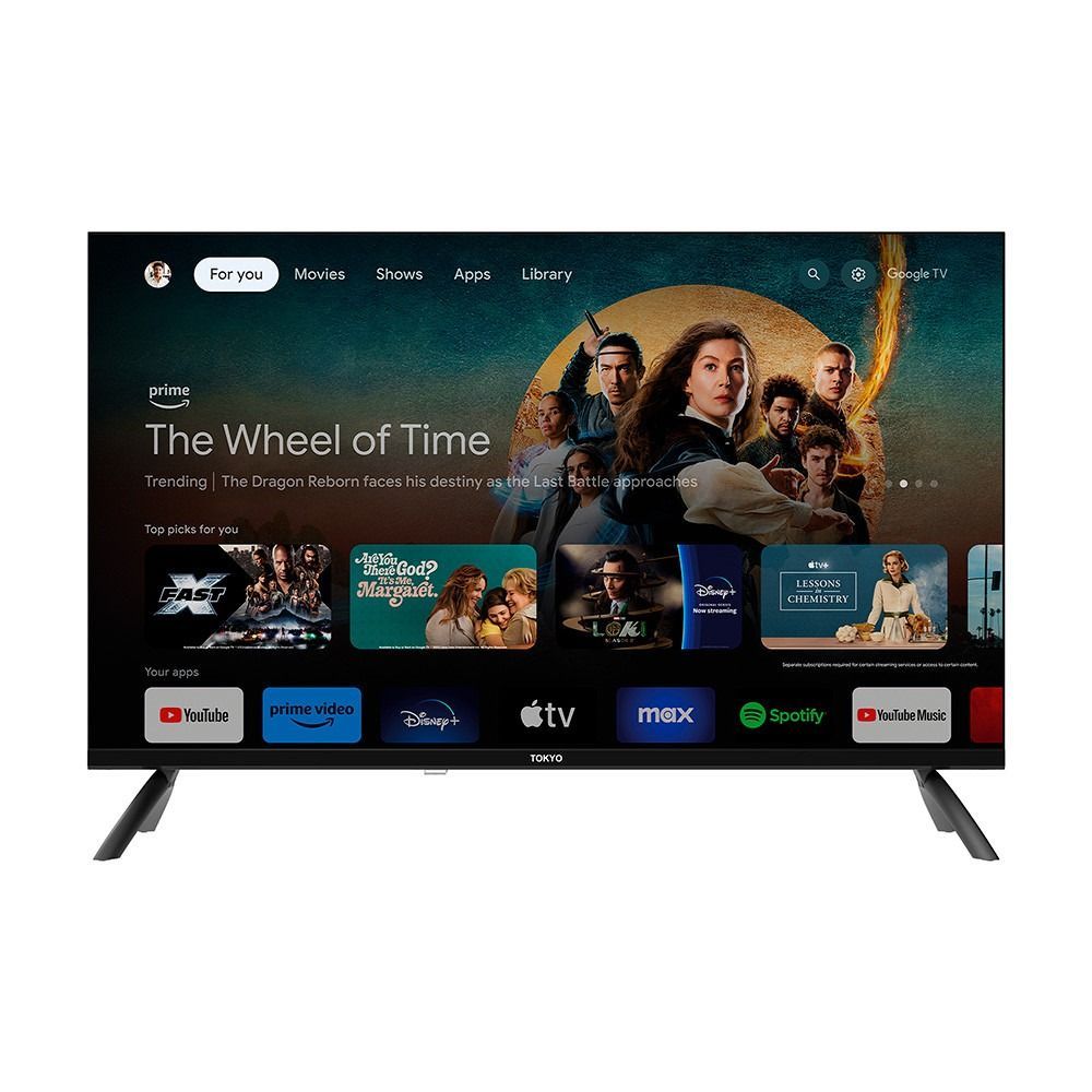 Pantalla de inicio de Samsung Smart TV con iconos de La Rueda del Tiempo y aplicaciones de streaming.