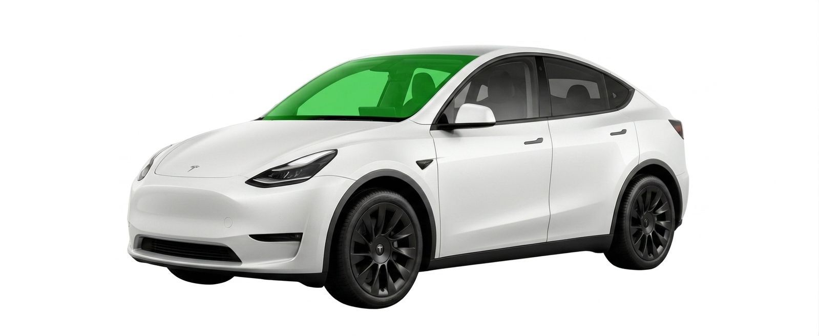 White sports car with black wheels on a plain background