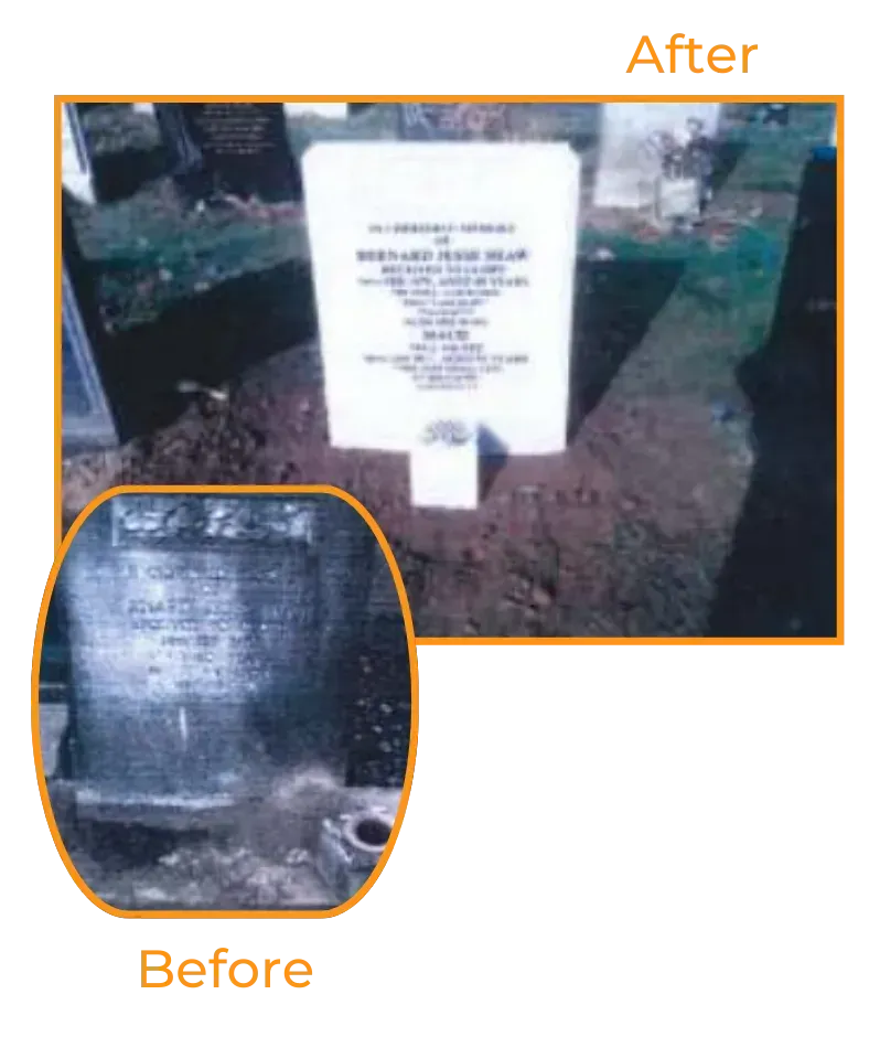 headstone lettering restoration