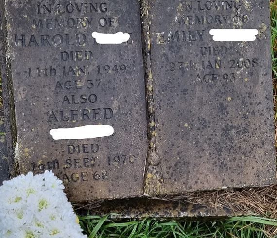 Headstone restoration before