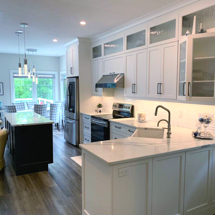 L cabinet layout