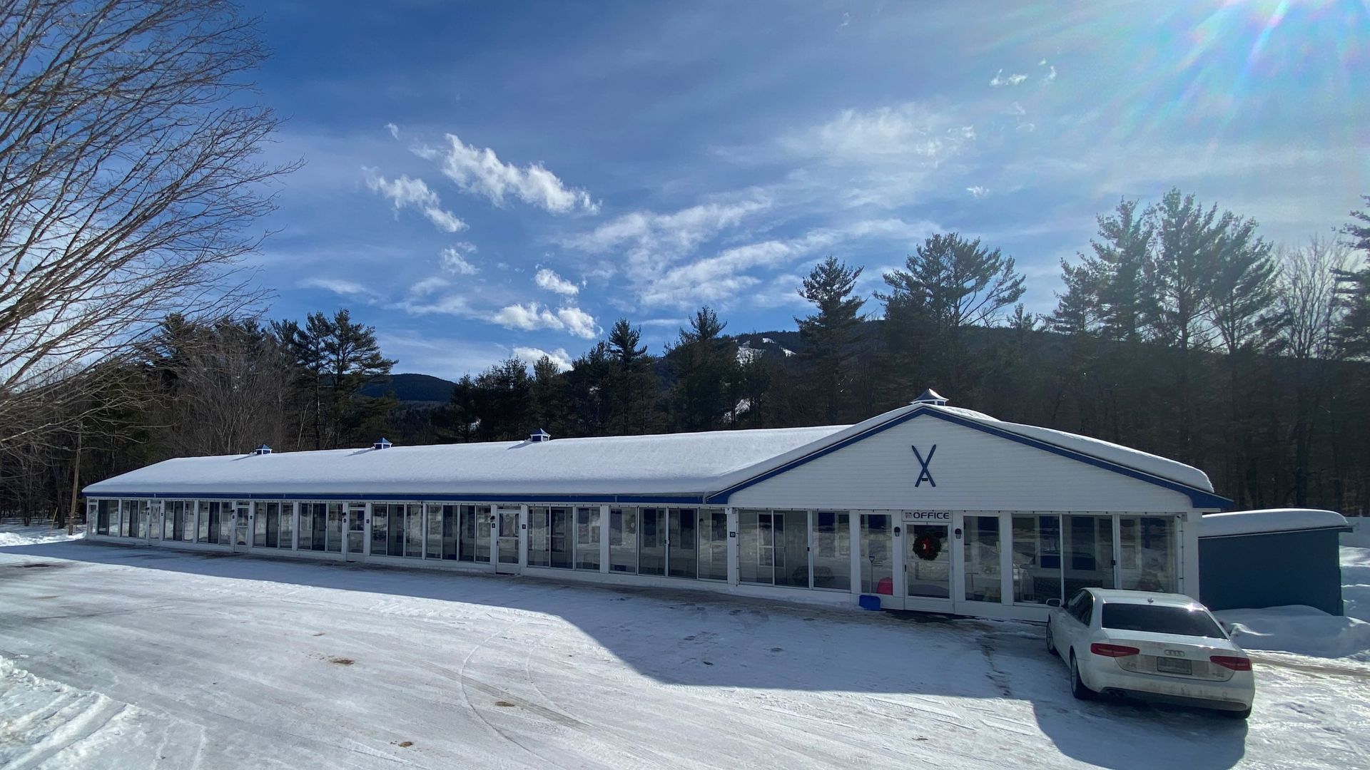 Front of motel winter
