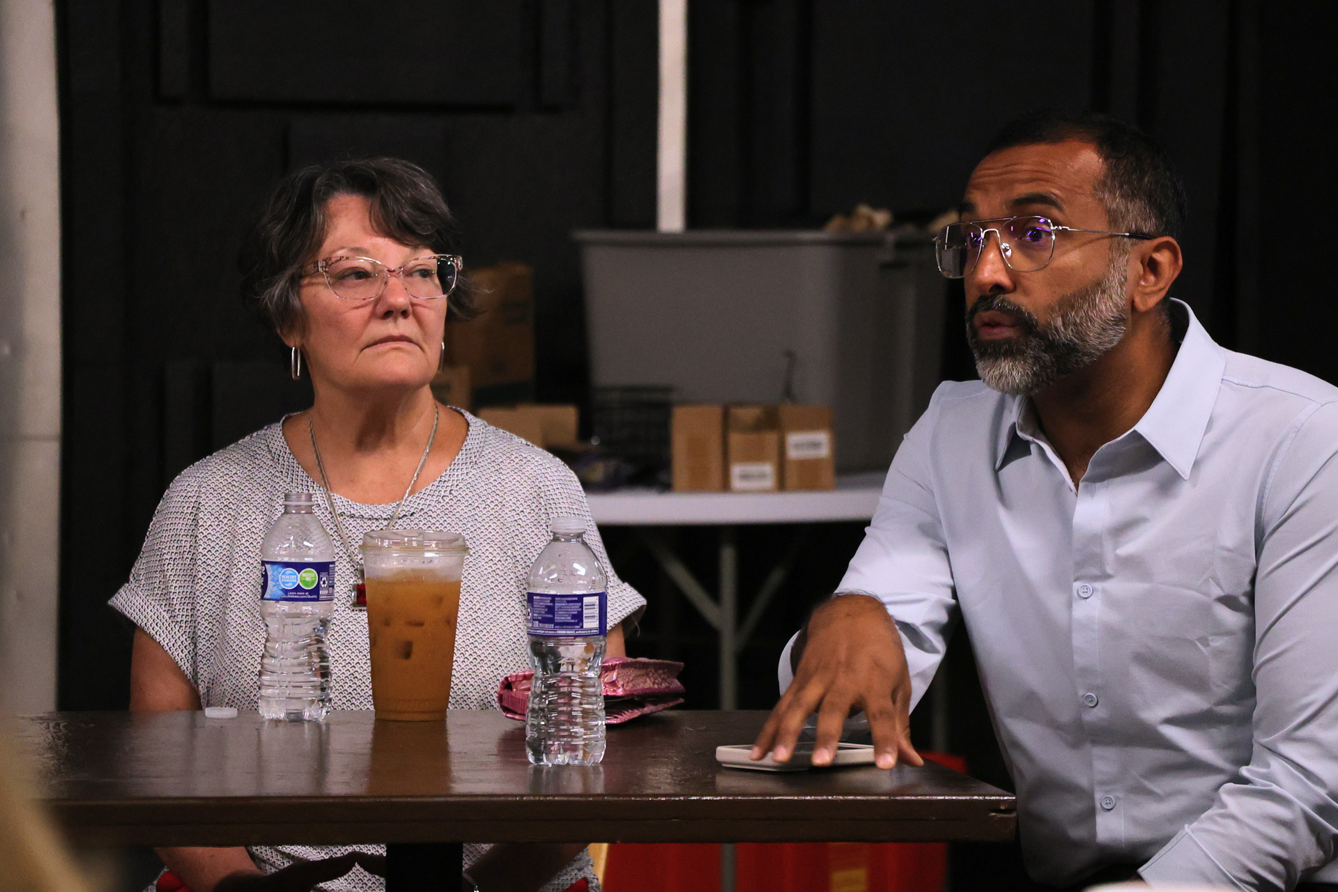 Dr. Umair Malik seen speaking at Wednesday's Coffee & Connections in Newport, Vermont.