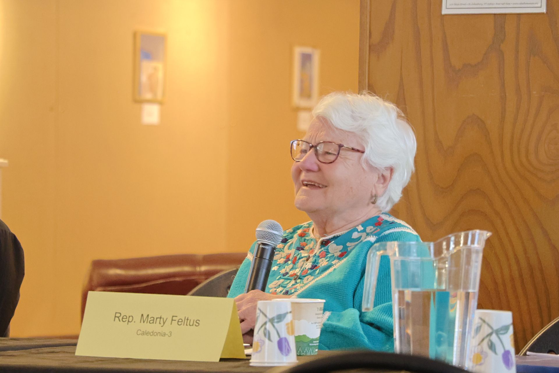 Local representatives respond to questions from the community at the NEK Chamber of Commerce's monthly legislative breakfast. 